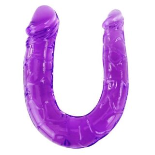 Dildo doble de gelatina flexible lila