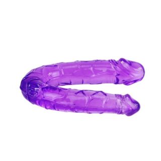 Dildo doble de gelatina flexible lila 1