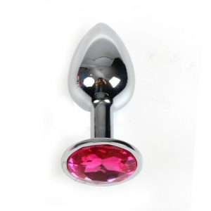 Plug anal de metal aluminio 7 cm fucsia