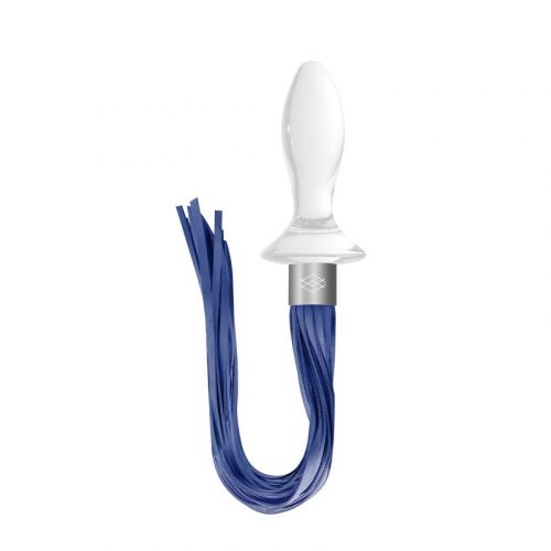 Plug anal de vidrio Tail blanco