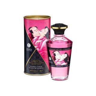 Aceite masaje efecto calor con sabor intenso frambuesa