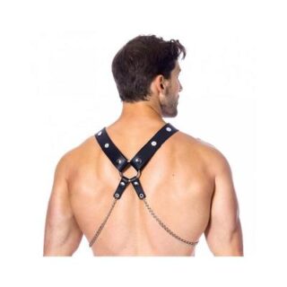 2 arnes de cuero con cadenas