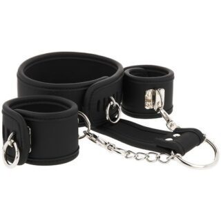 Collar y esposas de cuero vegano