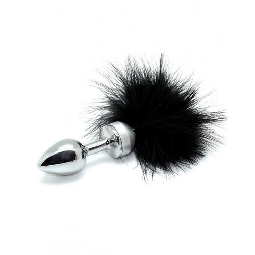 Plug anal de metal con plumas