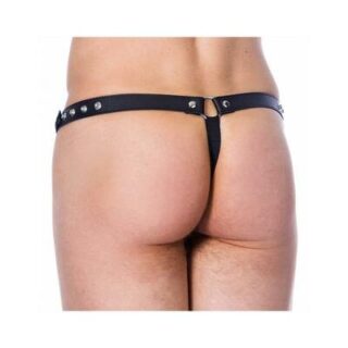 Tanga de cuero ajustable con abertura 2