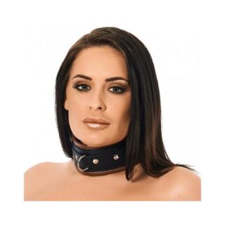 Collar ancho de cuero negro y marrón