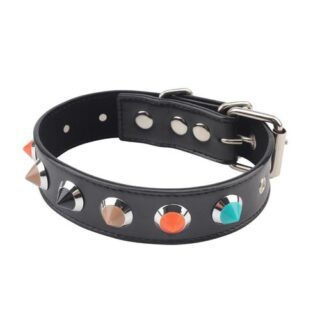 Collar con púas de colores