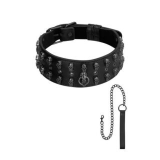 Collar y correa con calaveras Skulls and Bones 2
