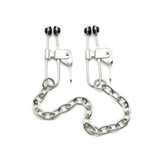 Pinzas con cadena de metal para pezones 2 Rimba