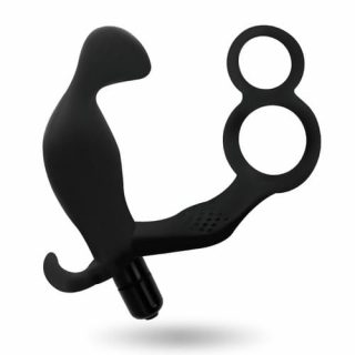 Plug anal con anilla doble pene y testículos