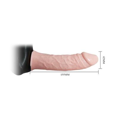 Arnés con dildo hueco y vibración 6