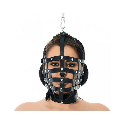 Máscara de cuero con forma de bozal ajustable