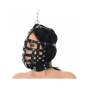 Máscara de cuero con forma de bozal ajustable 2