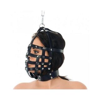 Máscara de cuero con forma de bozal ajustable 2