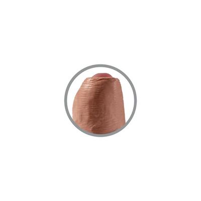 Dildo realista con glande retráctil bronceado 4