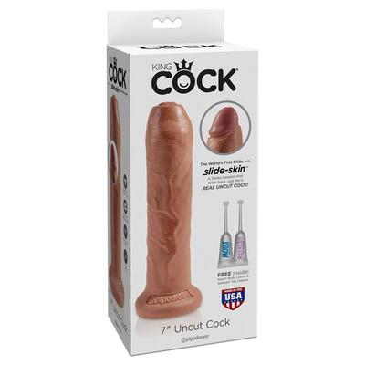 Dildo realista con glande retráctil bronceado 5