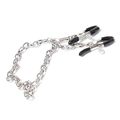 Pinzas para pezones con cadena de metal
