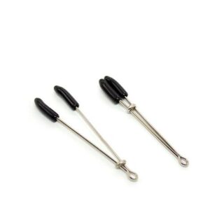 Pinzas para pezones de metal negro plata