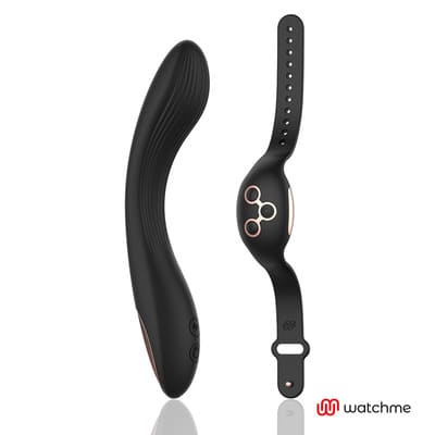 Vibrador curvo con control remoto negro dorado 2