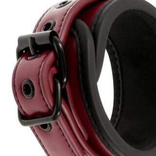 Esposas cuero vegano rojas 2