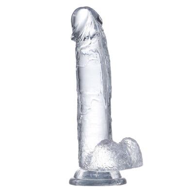 Dildo realista con testiculos cristalino 2