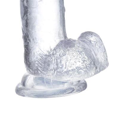 Dildo realista con testiculos cristalino 4