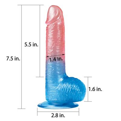 Dildo Dazzle Studs 19 cm rosa y azul 2