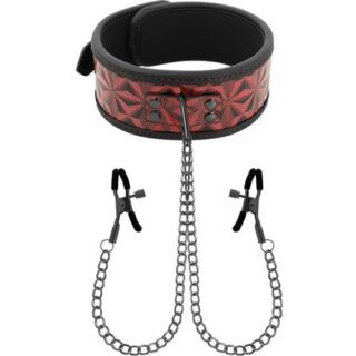 Collar con cadenas y pinzas para pezones
