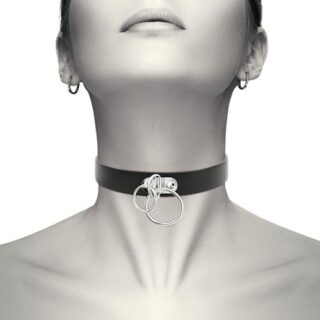 Collar de cuero vegano con doble anilla