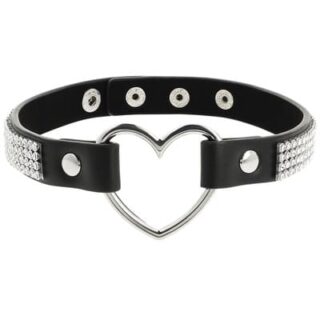 Collar de cuero vegano corazon Choker 2