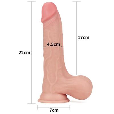 Dildo doble capa natural Sliding 22 cm 12