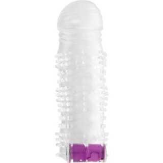 Funda para el pene texturada con bala vibradora 2 2
