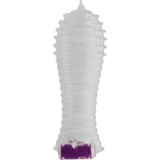 Funda para el pene texturada con bala vibradora 3 3