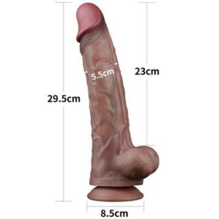 Dildo de doble capa silicona Platinum 295 cm 2