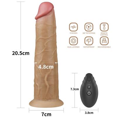 Dildo vibrador con rotacion y doble capa 205 cm 11