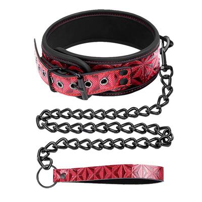 Collar con correa ajustable cuero vegano 3
