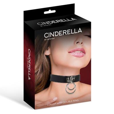Collar con doble aro cuero vegano 2