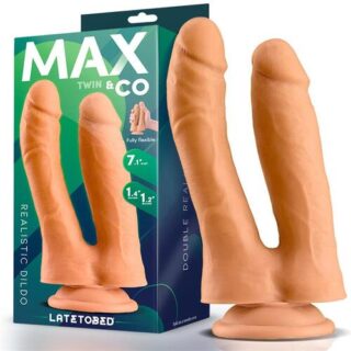 Dildo doble natural realista Twin 18 cm