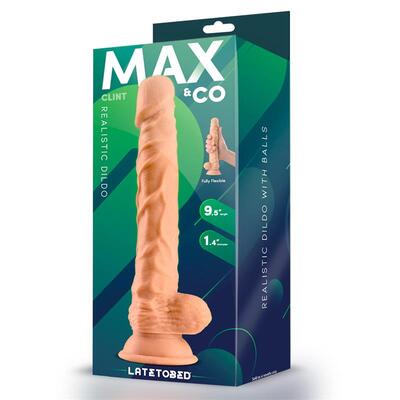 Dildo realista con testiculos natural 24 cm 4