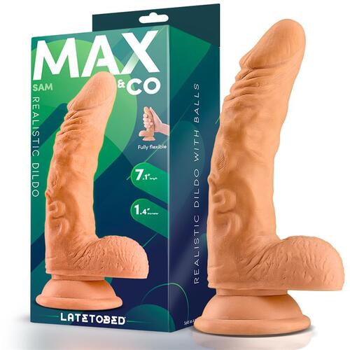 Dildo realista con testiculos natural Sam 18 cm