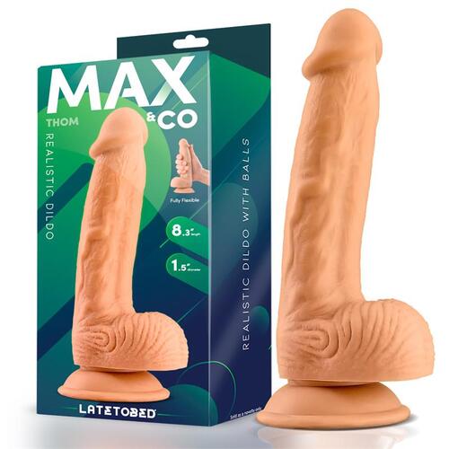 Dildo realista con testiculos natural Thom 21 cm