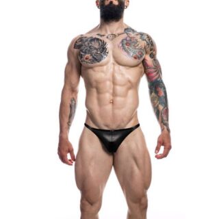 Brief cuero negro Brazilian Cut4Men