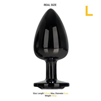 Plug anal metalico con joya Blackgem 4