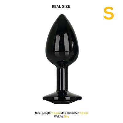 Plug anal metalico con joya Blackgem 6