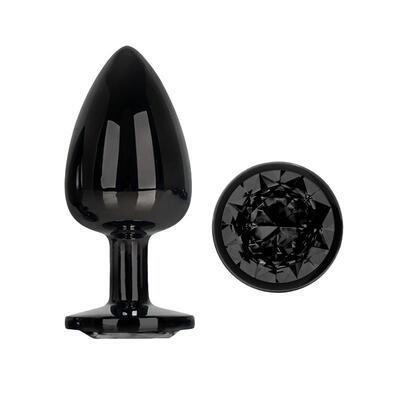 Plug anal metalico con joya Blackgem 7