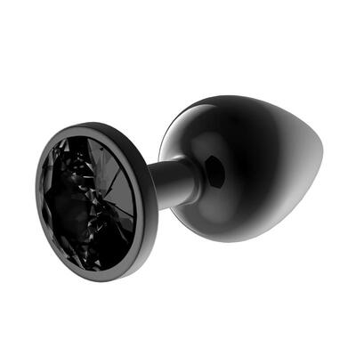 Plug anal metalico con joya Blackgem 8