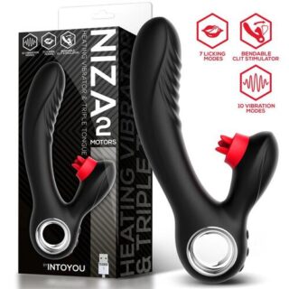 Vibrador con calor y triple lengua estimuladora