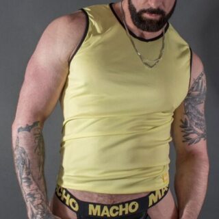 Camiseta amarilla de corte deportivo Macho