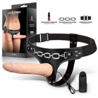 Arnes con dildo realista con vibracion Ribbo