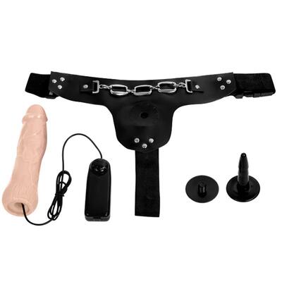 Arnes con dildo realista con vibracion Ribbo 4